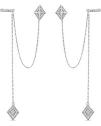 SALLY SKOUFIS - Sahara Asymmetric Earrings With Made Cz Diamond Stimulant - Lyst
