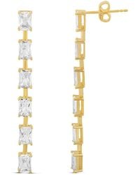 SHYMI - Emerald Bar Drop Earrings - Lyst