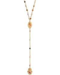 Karma and Luck - Tourmaline Evil Eye Hamsa Lariat Necklace – Protection & Balance Jewelry – Benevolent Spirit - Lyst