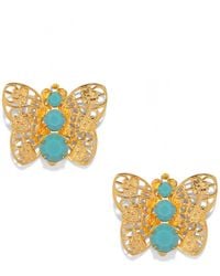 The Pink Reef - Filagree Butterfly Stud - Lyst