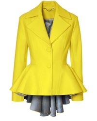 AGGI - Ingrid Fun Yellow Short Coat - Lyst