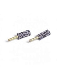 Svetlana Vukov - Leopard Linear Drop Earrings - Lyst