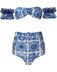Nur Karaata - Marigold Bleu Blanc Bikini Set - Lyst