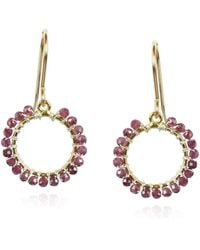 MOUNIR LONDON - Garnet Hoop Earrings - Lyst