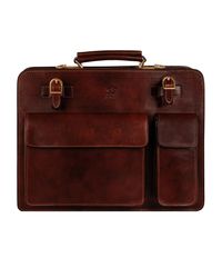 Time Resistance - Leather Satchel Bag Briefcase - Lyst