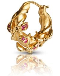 Kasun - Enchanted Ruby Forest Hoop Earring - Lyst