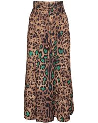 Gosia Orlowska - Leopard Print Midi Silk Skirt - Lyst
