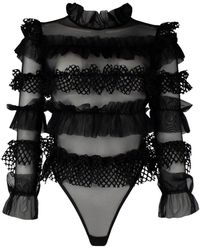 OW Collection - Grace Ruffle Bodysuit - Lyst