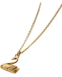 Posh Totty Designs - Plated Soulmate Swan Charm Necklace - Lyst