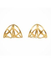 Meraki by Rashmi Bajaj - Fine Line Plated Hoop Earrings - Lyst