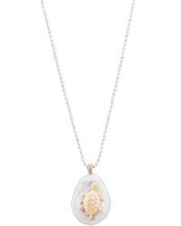 Oana Savu - Freshwater Baroque Pearl Turtle Charm Sterling Chain - Lyst