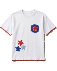 Ana Chic - Star Handmade Crochet Applique Cotton Tee - Lyst