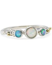 Isla Silver - Dainty Three Opal Ring - Lyst