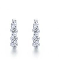 Angel Barocco - Twisted Pearl Mini Hoop Earrings - Lyst