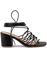 Rag & Co - Fonda Croc Patterned Handcrafted Lace Up Sandal - Lyst