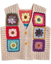 Ana Chic - Wildflower Granny Square Handmade Crochet Waistcoat - Lyst