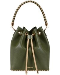 Saonara Brand - Bucket Bag Army Cream Leather - Lyst