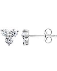 Diamonbliss - Tiny Stud Earrings, Dainty Flower - Lyst