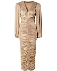 AGGI by HALEWSKI - Gloria Long Sleeve Draped Dress - Lyst