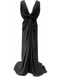 Imaatu - Storm Gown Pure Silk Sculpting Deep V-Neckline Slot Train Carpet - Lyst