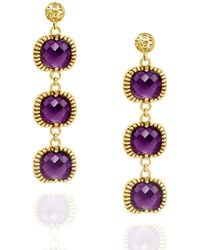 Unaloe - Dangle Earrings Plated – Timeless Elegance With Three Crystal - Lyst