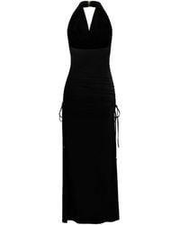 Why Mary - Venus Cowl Neck Halter Bamboo Jersey Maxi Dress - Lyst