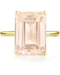 Augustine Jewels - Vermeil Rose Quartz Cocktail Ring - Lyst