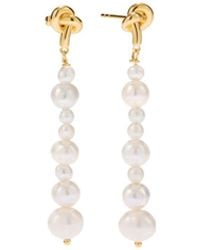 Vanhi - Knot Multi Pearl Drop Earrings - Lyst