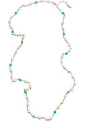 Farra - Freshwater Pearls With Amazonite Long Necklace - Lyst
