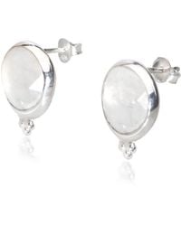 The Jewellery Store London - Moonstone 'You Are Loved' Stud Earrings - Lyst