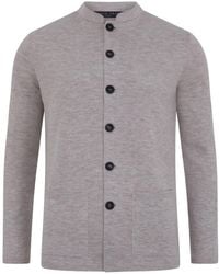Paul James Knitwear - Neutrals Extra Fine Merino Wool Alonzo Knitted Nehru Jacket - Lyst
