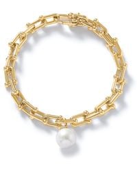 Pearls of the Orient Online - Decus Cultured Freshwater Pearl Drop On Chunky Chain Bracelet - Lyst