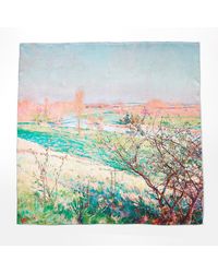 Soft Strokes Silk - Neutrals Pure Silk Scarf Oil Painting Printemps Large - Lyst