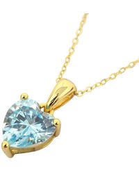 Harfi - Heart Aquamarine March Birthstone Necklace - Lyst