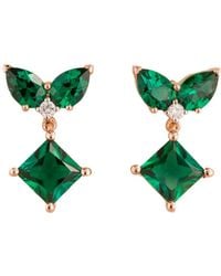 Juvetti - Rose Amore Rose Earrings Emeralds & Diamonds - Lyst