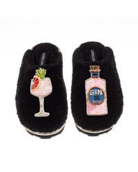Laines London - Teddy Closed Toe Slippers With Rosa & Grapefruit Gin Brooches - Lyst