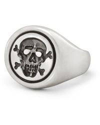 Snake Bones - Jolly Roger Skull & Bones Signet Ring - Lyst