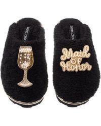 Laines London - Teddy Closed Toe Slippers With Maid Of Honor Brooches - Lyst