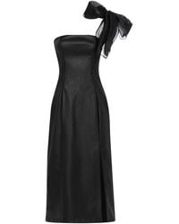 Zetaye - Riva Noir Leather Bow Dress - Lyst