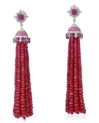 Artisan - Ruby & Diamond Tassel Earrings - Lyst
