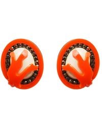 Gissa Bicalho - Acrylic Handmade Earring Short Coral Pearl - Lyst