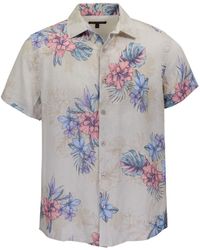 lords of harlech - Neutrals Loic Exotic Floral Natural Linen Printed Shirt - Lyst