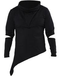 Metamorph - Scarf Neck Top With Sleeve Cutouts - Lyst