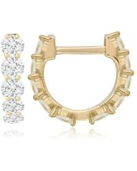Nazzar - Zirconia Small Huggie Hoop Vermeil Earrings - Lyst