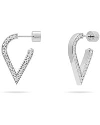 Meulien - Stylized Waterdrop Drop Earrings With Pave Cz - Lyst