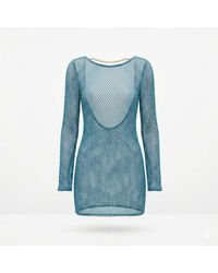 Women & Women - Metallic Mesh Cover-Up Dress With Chain Detail - Lyst