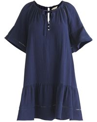 Paisie - Cheesecloth Swing Dress In Navy - Lyst