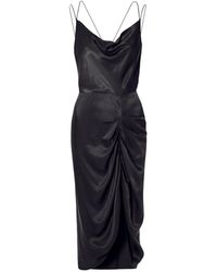 AGGI - Ava Glossy Black Dress - Lyst