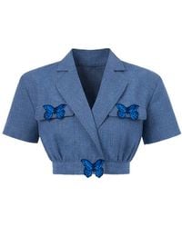 Maui X Lolita - Princess Cropped Denim Top - Lyst
