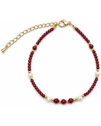 Angel Barocco - Agate & Freshwater Pearl Beaded Bracelet - Lyst